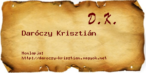 Daróczy Krisztián névjegykártya